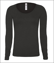 lang�rmet-oval--hals-t-shirt-dame