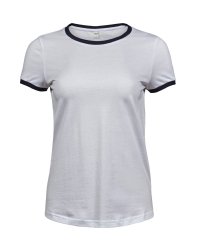 T-shirt-Kontrastrib-dame