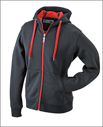 Ladie's-Hættecardigan-kontrast-