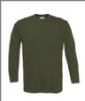 Langrmet t-shirt 185g farvet