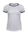 T-shirt Kontrastrib dame