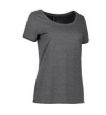 Fittet dame t shirt med o hals
