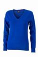 V-hals dame bomulds pullover
