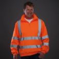Hi Vis sweatshirt med kort lynls